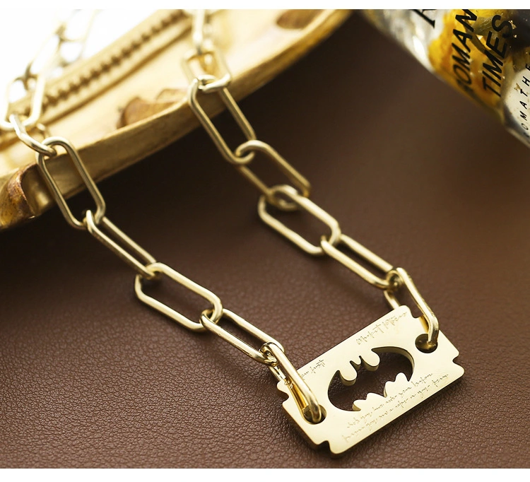 Batman Blade Advanced Sense Niche Design Fashion Male and Female Chain Necklace