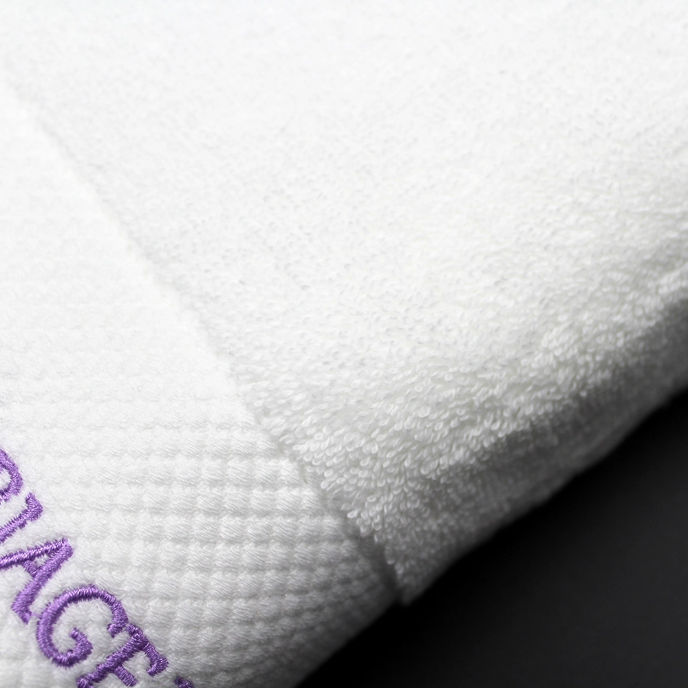 Custom Embroidery Logo White SPA 100% Cotton Natural Body Bathroom Towels and Washcloths