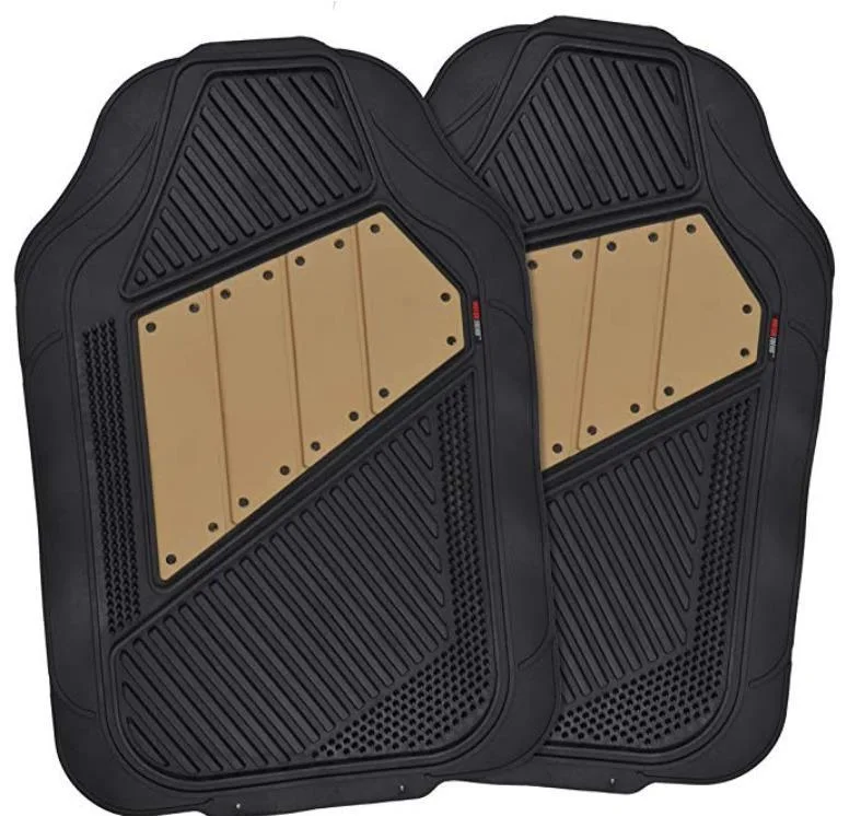 Black &amp; Beige 2 Tone Rubber Car Floor Mats for Auto