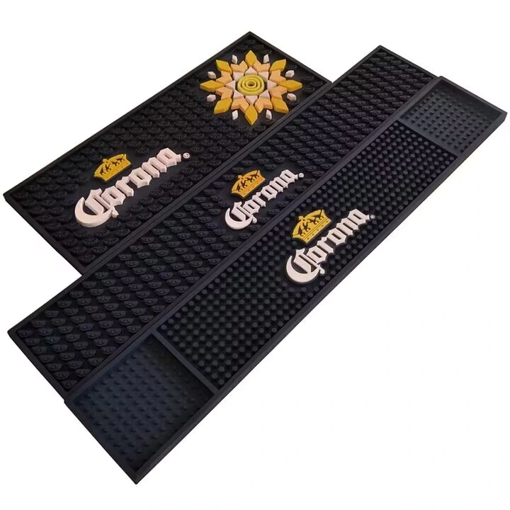 Non-Slip PVC Rubber Bar Mat Rubber with Logo for Home Bar Runner