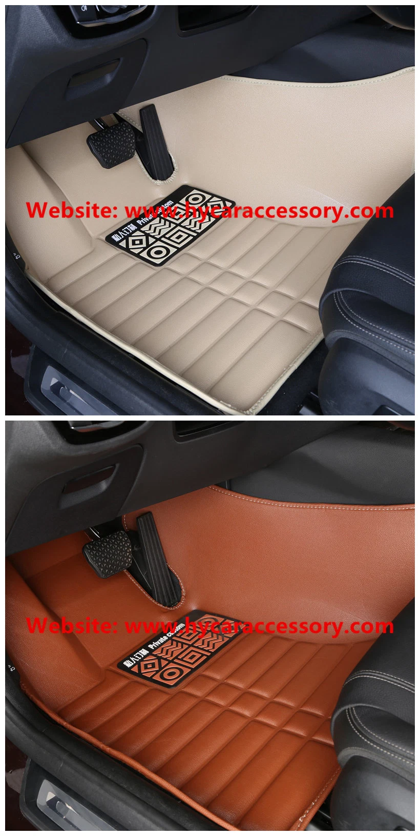 Wholesale Beige Waterproof Wear Leather Anti Slip 5D Car Mats