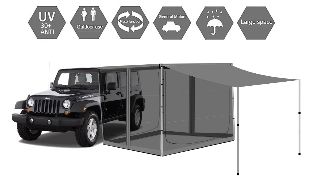 4WD Car Side Shelter Room Tent Fit All Kinds of Ehicle Auto Vent Shade-Tela Lateral De Malla Awning