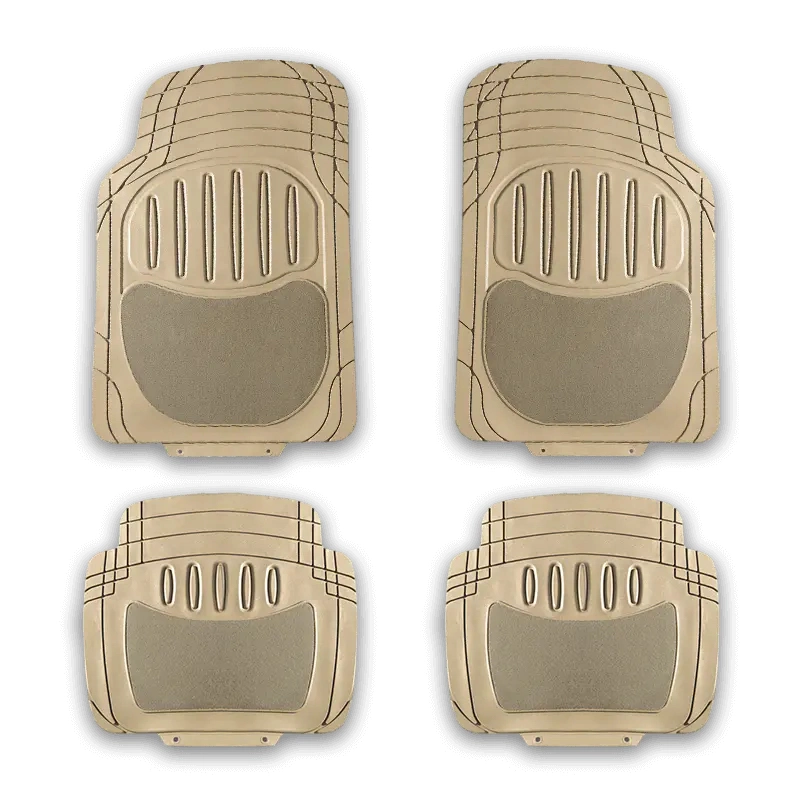 Furee Brand PVC Car Floor Mats with Carpet (BEIGE)