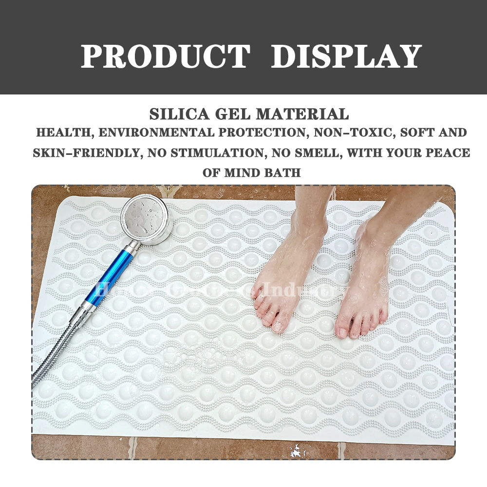 Custom Non-Slip Baby Bathroom/ Bathtub/ Bath/Shower Silicone Mat with Suction Cups