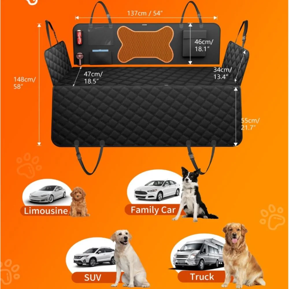 Zipper Design Dog Car Cover for Back Seat for Cars Suvs &amp; Trucks