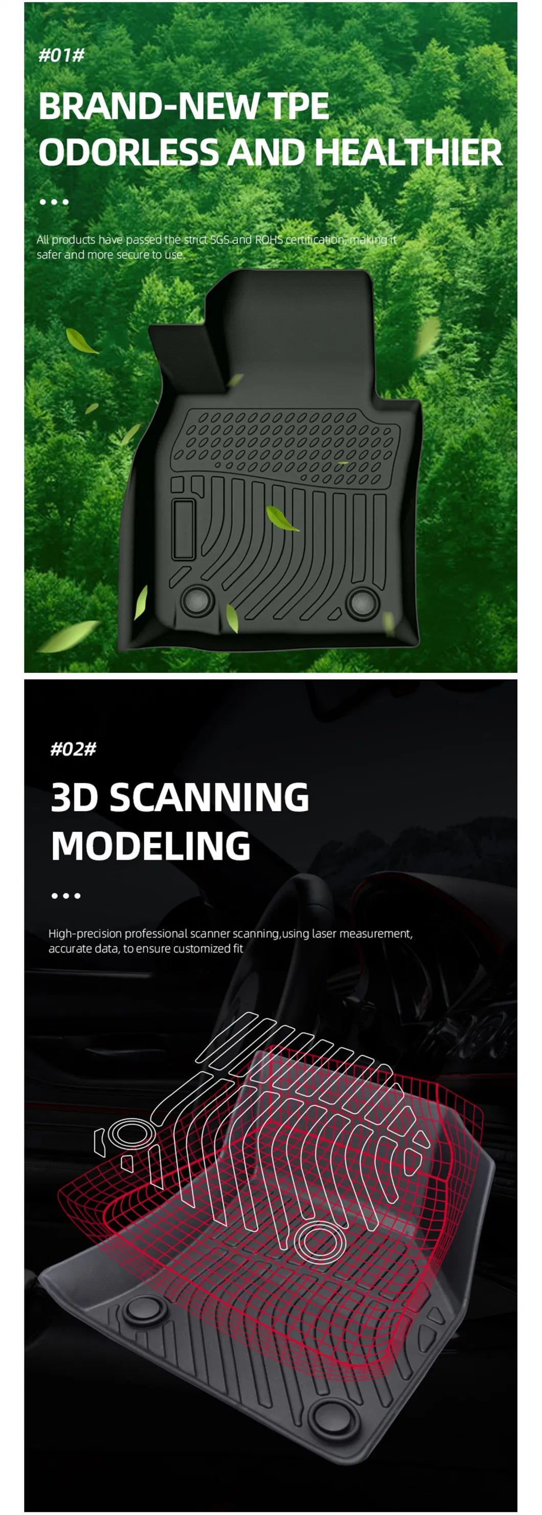 Hot Sale 3D TPE Car Floor Mats for Acura Rdx (2019)