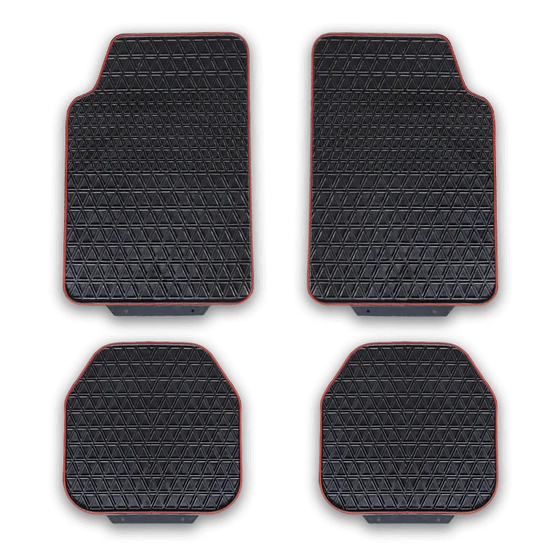 Car SUV Floor Mat 4 Piece Heavy Duty Set Black Rubber Floor Mats