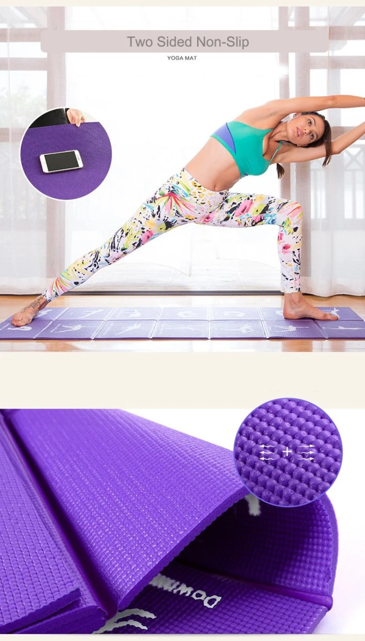 Yoga Mat Folding Travel Fitness &amp; Exercise Mat Foldable Yoga Mat for All Types of Yoga Pilates Floor Workouts