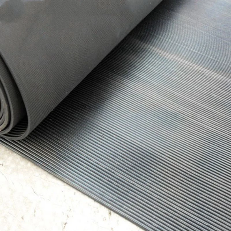 Indoor Outdoor Industrial Fine Ribbed Anti Slip Anti Fatigue Floor Rubber Mat