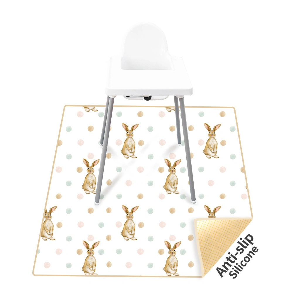 Waterproof Anti Slip Custom Print Baby Floor Mats for Under High Chair