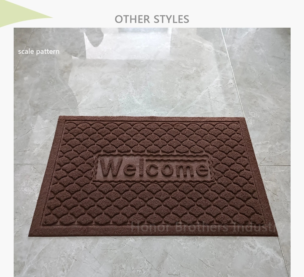 Epidemic Disinfectant Rubber Backed Flocking Textile Welcome Carpet Door Mat for Shoes