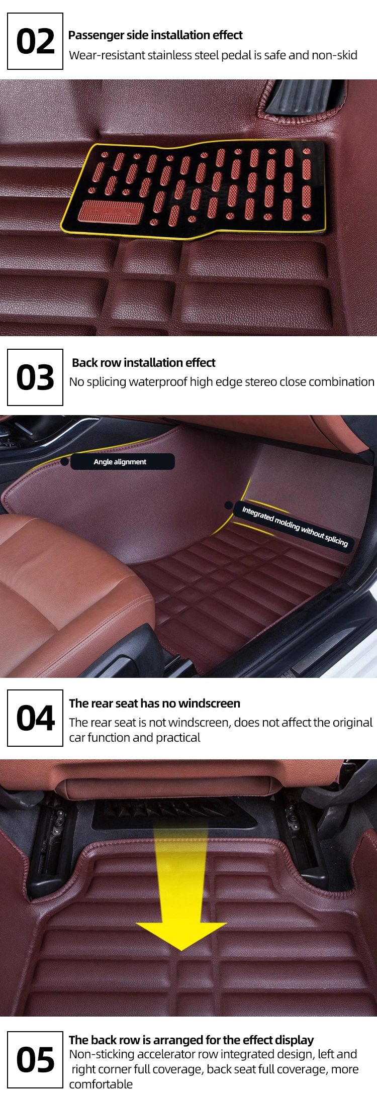 High Quality Custom Auto 5D 7D Car Floor Mat