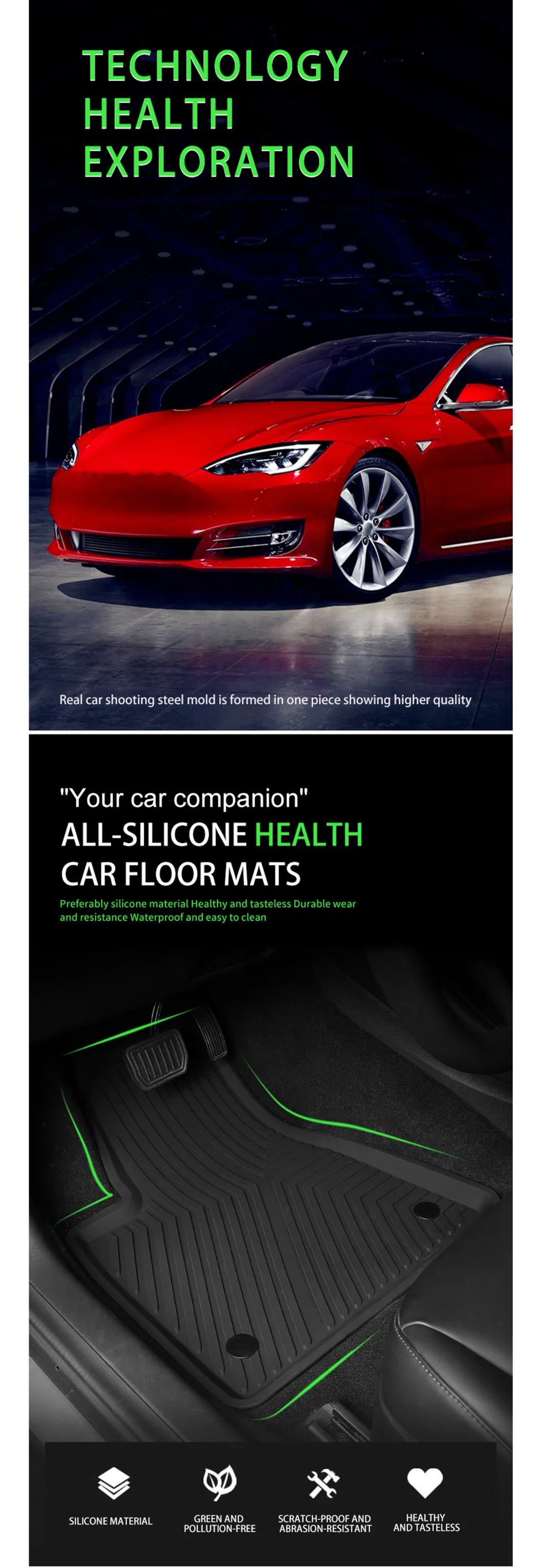 Luxury Brand Custom Silicone Car Floor Mat for Tesla Models