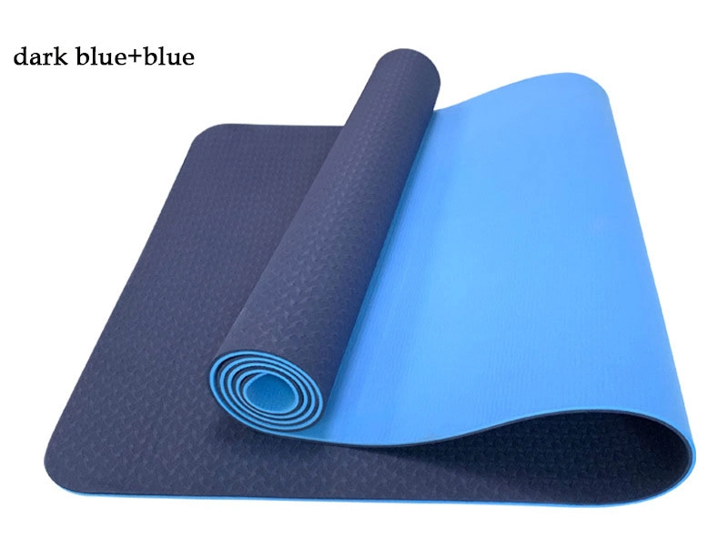 Two-Color Floor Gym Sport Rubber TPE Foam Yoga Mat with Custom Logo
