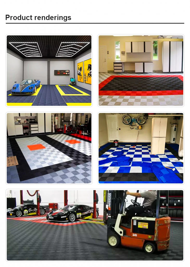 PP Interlocking Mat Anti Slip Interlocking Drainage Garage Floor Tiles Plastic Floor Car Washing Floor