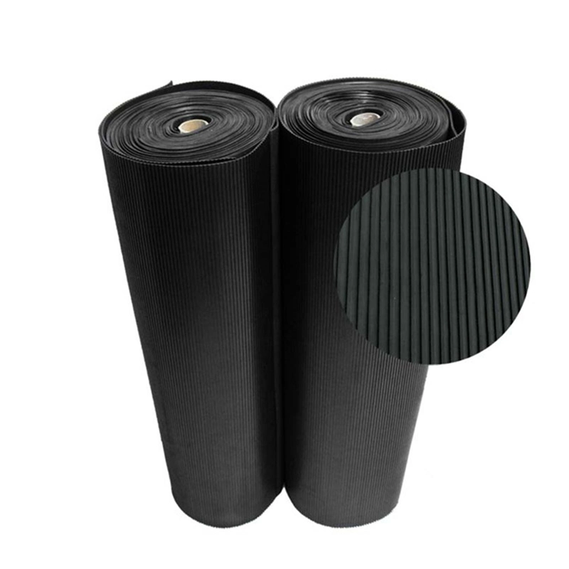 Indoor Outdoor Industrial Fine Ribbed Anti Slip Anti Fatigue Floor Rubber Mat