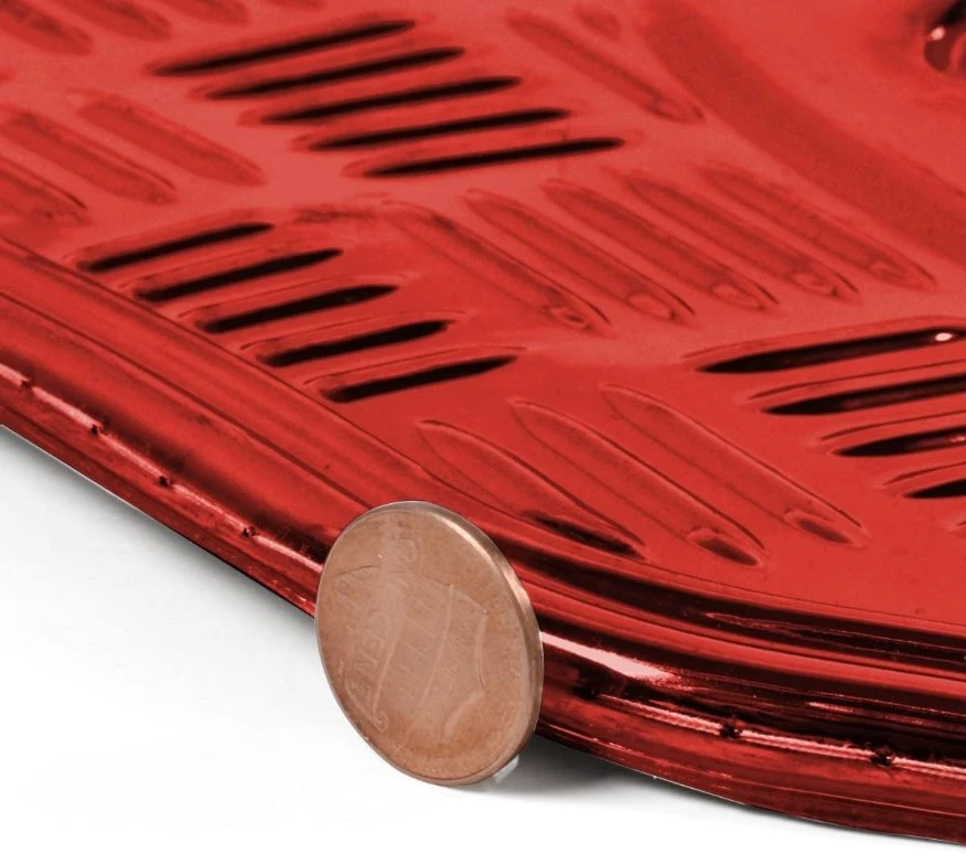 Universal Fit 4-Piece Metallic Design Car Floor Mat - (Red)