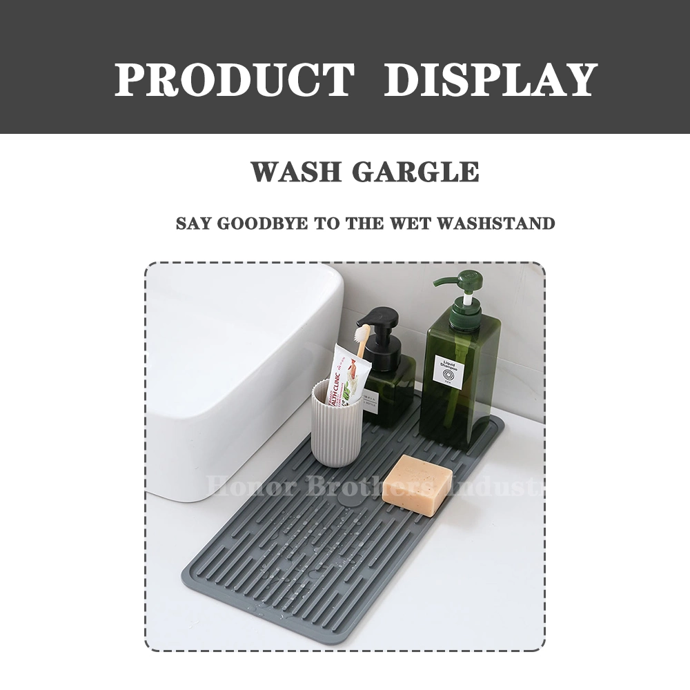 Silicone Mat for Kitchen Counter Heat Resistant Nonskid Table Mat Countertop Protector, Gray