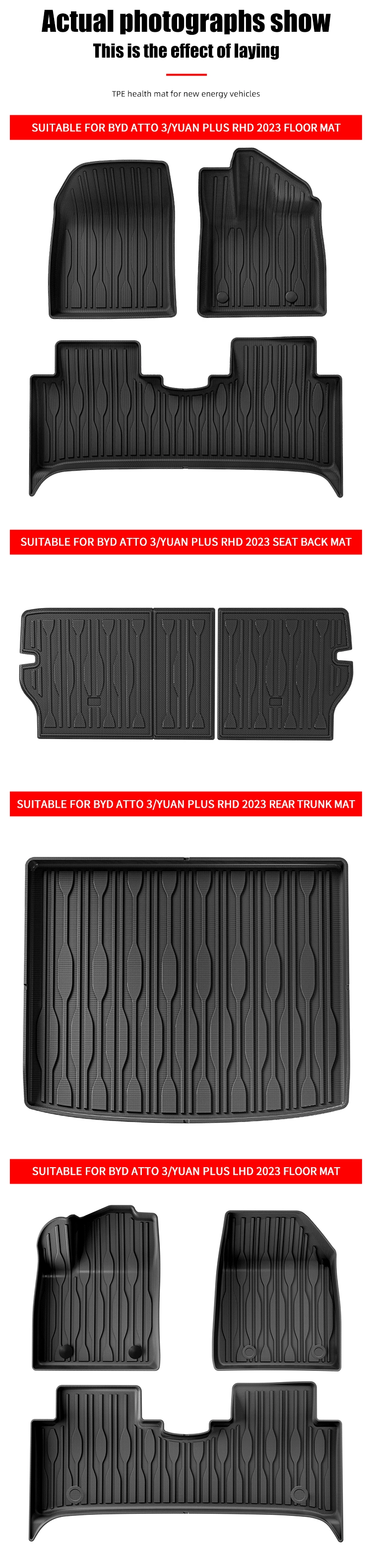 Car Floor Mat for Byd Atto 3 2023 Yuan Plus Carpet