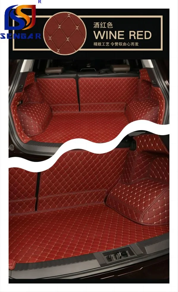 Manufacturer Special Design Black PU Leather 3D Car Mat Trunk