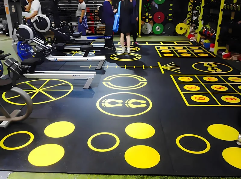 Gym Rubber Mat Rubber Fitness Flooring Customizable Gym Exercise Flooring Interlocking Indoor Rubber Flooring Manufacturer Direct Rubber Gym Flooring Exercise