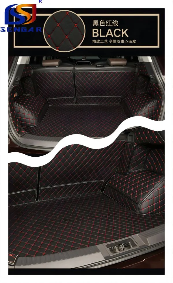 Manufacturer Special Design Black PU Leather 3D Car Mat Trunk