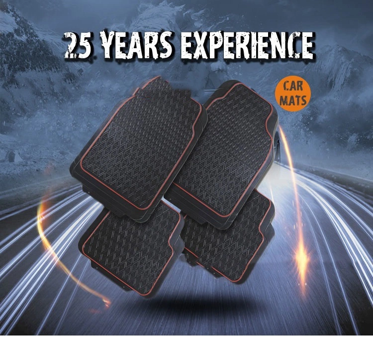 Universal Rubber Car Mat Anti-Slip Waterproof 4PCS Set Car Floor Mat