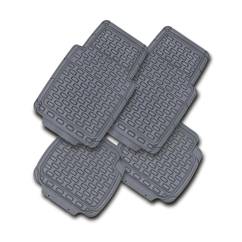 Car Floor Mats Rubber Front Rear PVC Rubber Floor Mats for Cars SUV Van Truck All-Weather Protection Mats Heavy-Duty Mats with Trimmable Design