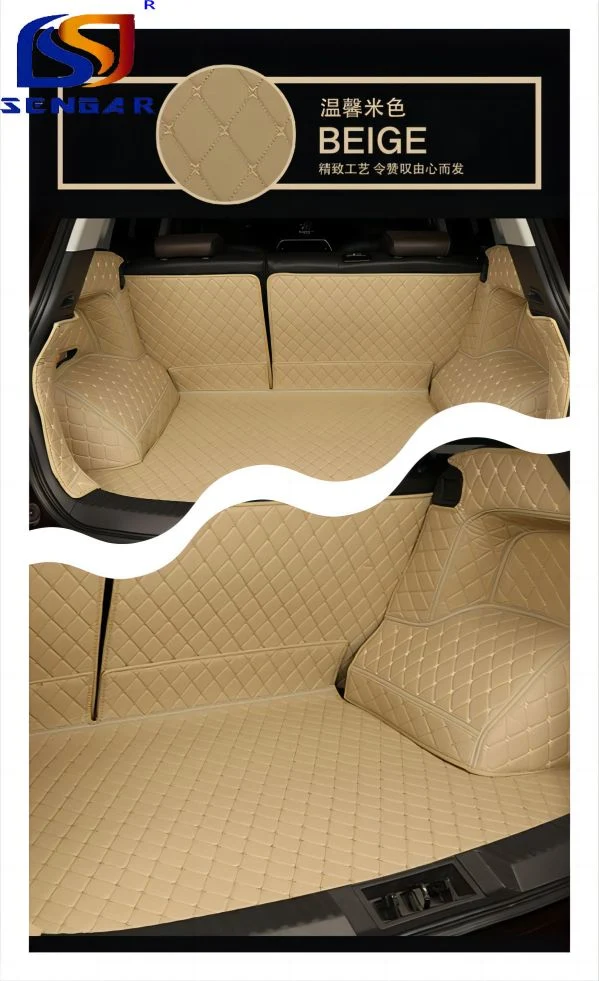 Manufacturer Special Design Black PU Leather 3D Car Mat Trunk