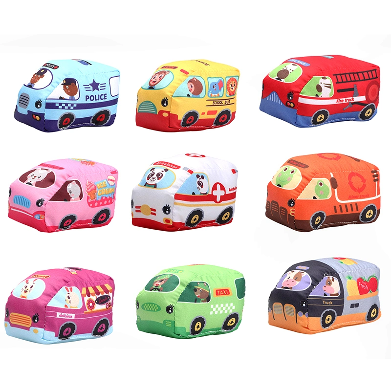 9 PCS Cloth Car and 1 Play Blanket 2 in 1 Foldable Baby City Magic Sticker Educational Play Mat with Storage Carrying Bag