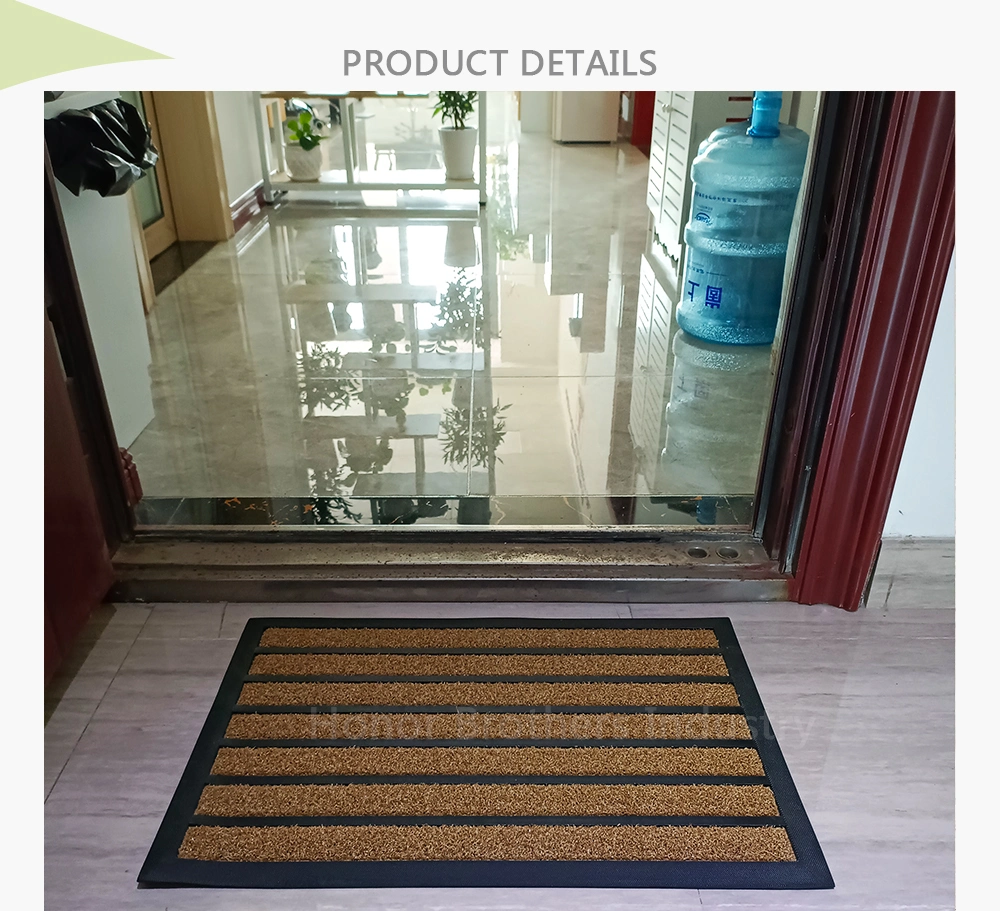 Antibacterial Rubber Backed Polypropylene Rugs Coil Cushion Entrance Floor Carpet Door Mat