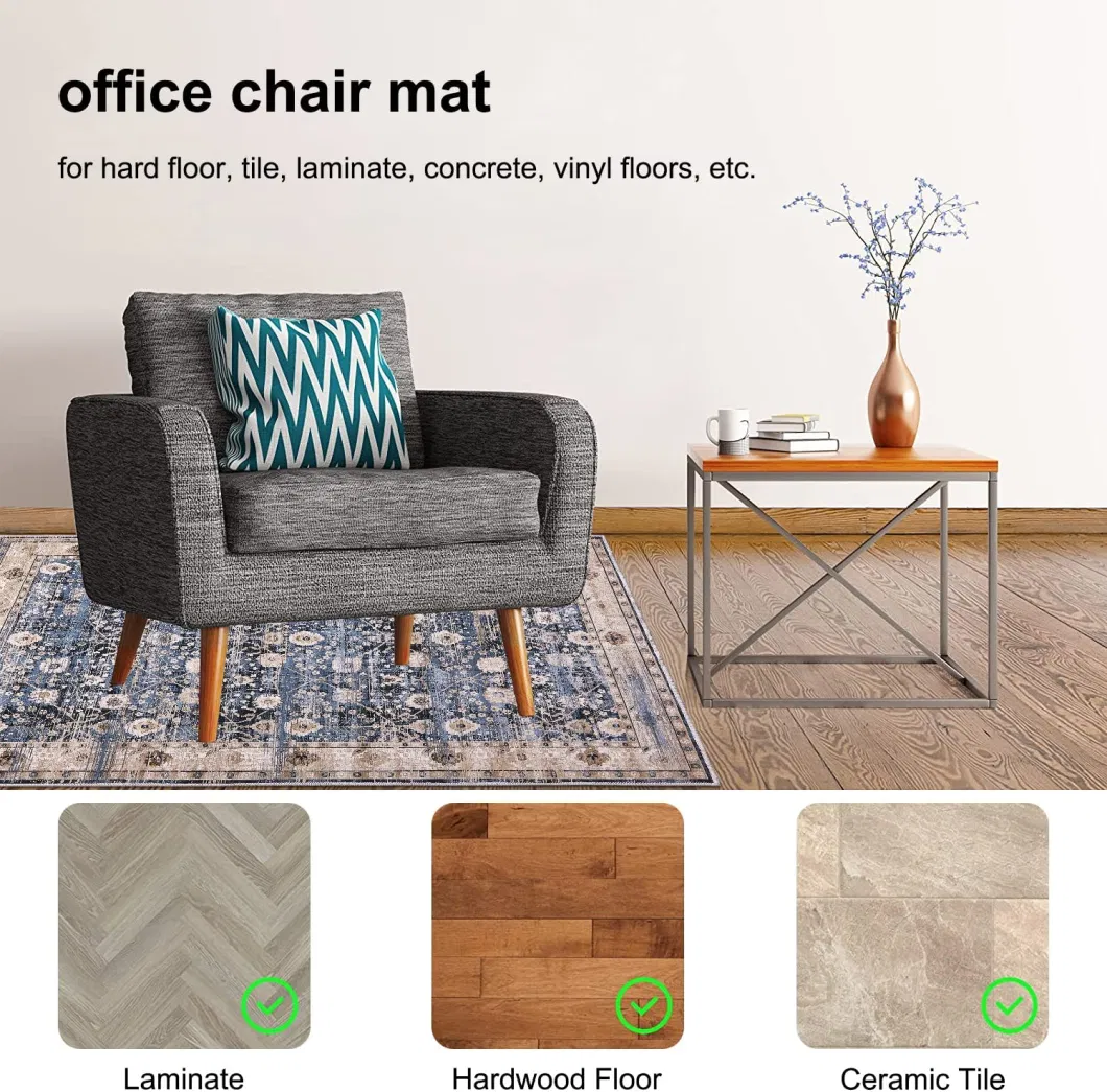 Office Chair Mat for Hardwood and Tile Floor Computer Chair Mat for Rolling Chair Low-Pile Carpet Anti-Slip Carpet Protector