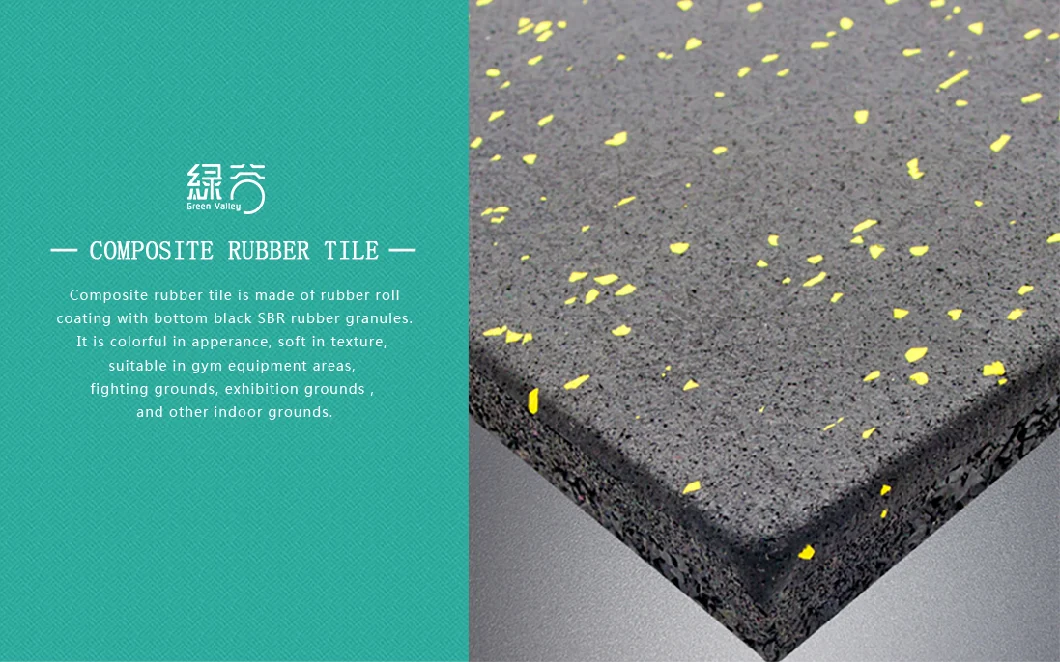 Indoor Non-Toxic Durable Outdoor Elastic Gym Rubber Tile, Rubber Floor Mat