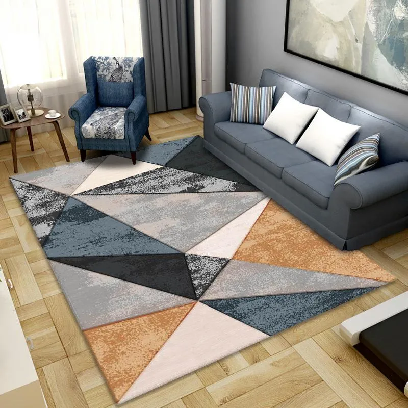 Polyster Grey Sparkling Rugs Living Room 3D Area Rug