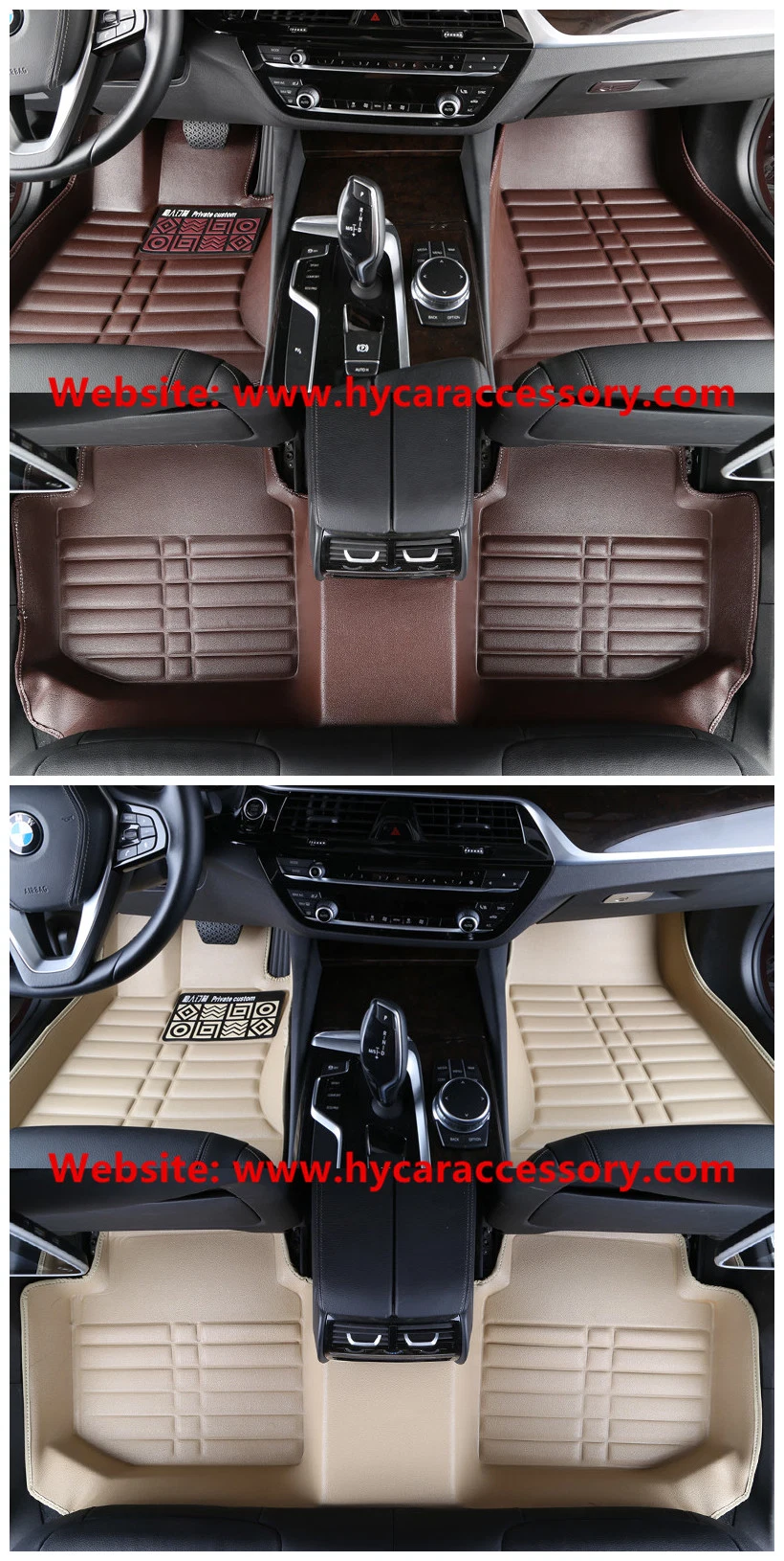 Wholesale Beige Waterproof Wear Leather Anti Slip 5D Car Mats