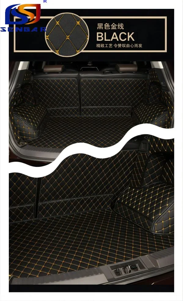 Manufacturer Special Design Black PU Leather 3D Car Mat Trunk