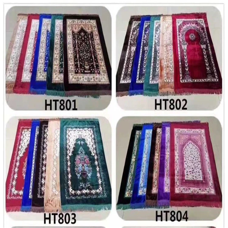 Wholesale Islamic Style Pray Mat for Muslim Women Printed Tassel Prayer Rugs and Carpet