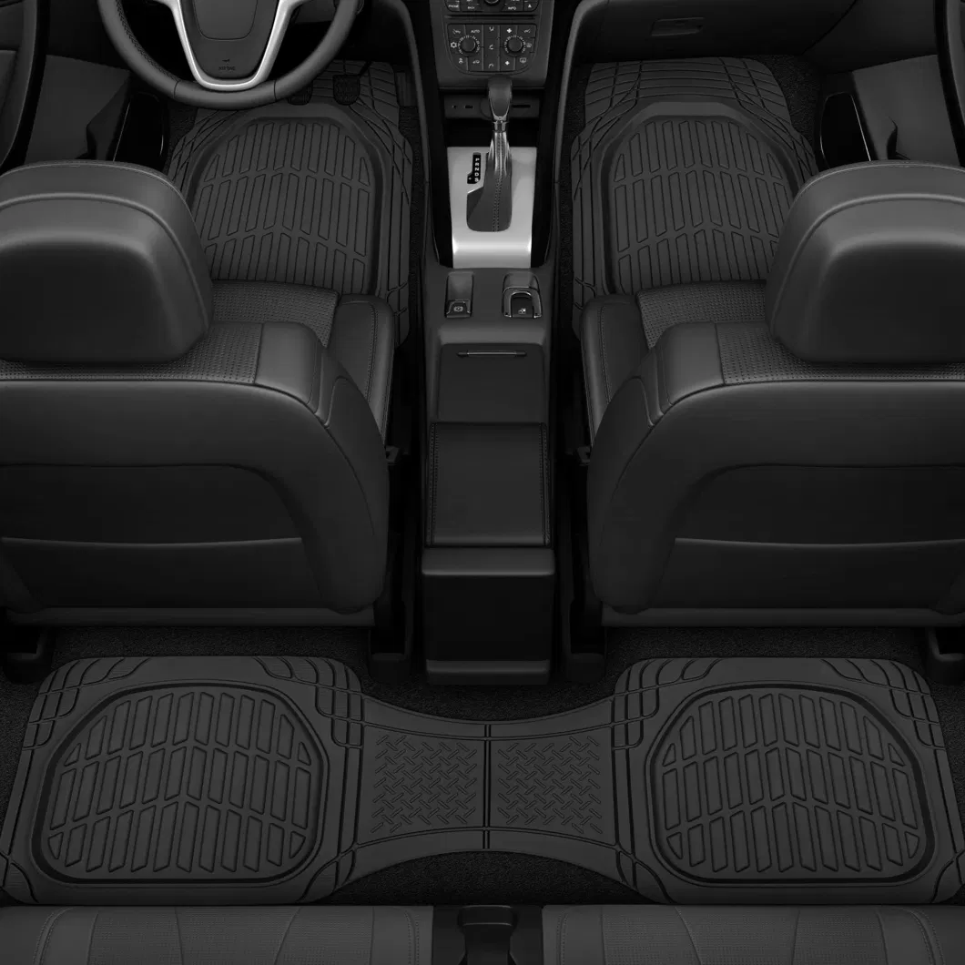 Floor Mats for Cars Black Deep Dish All-Weather Car Mats Waterproof Trim to Fit Automotive Floor Mats for Cars Trucks SUV Universal Floor Liner Car Accessories