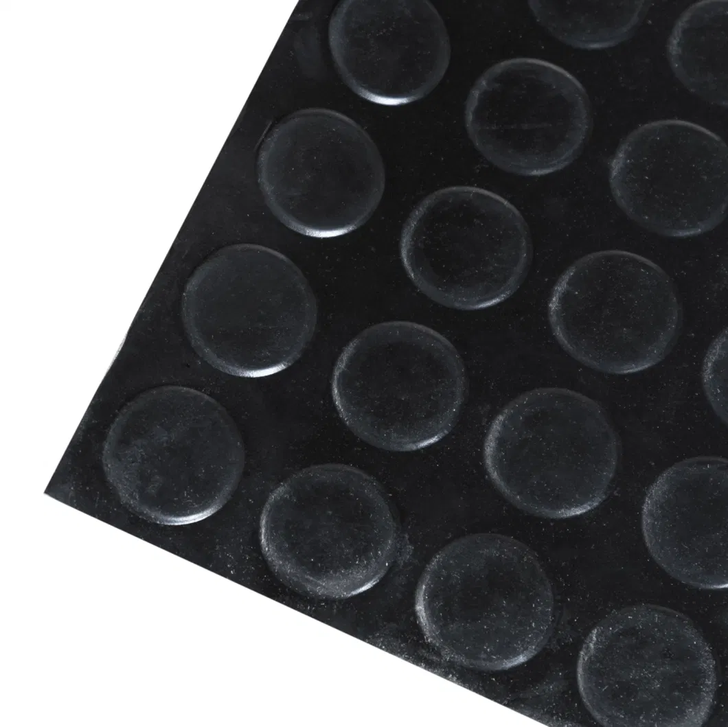 Anti Slip 3mm Black SBR Round DOT Rubber Flooring Coin Stud Rubber Mat for Garage