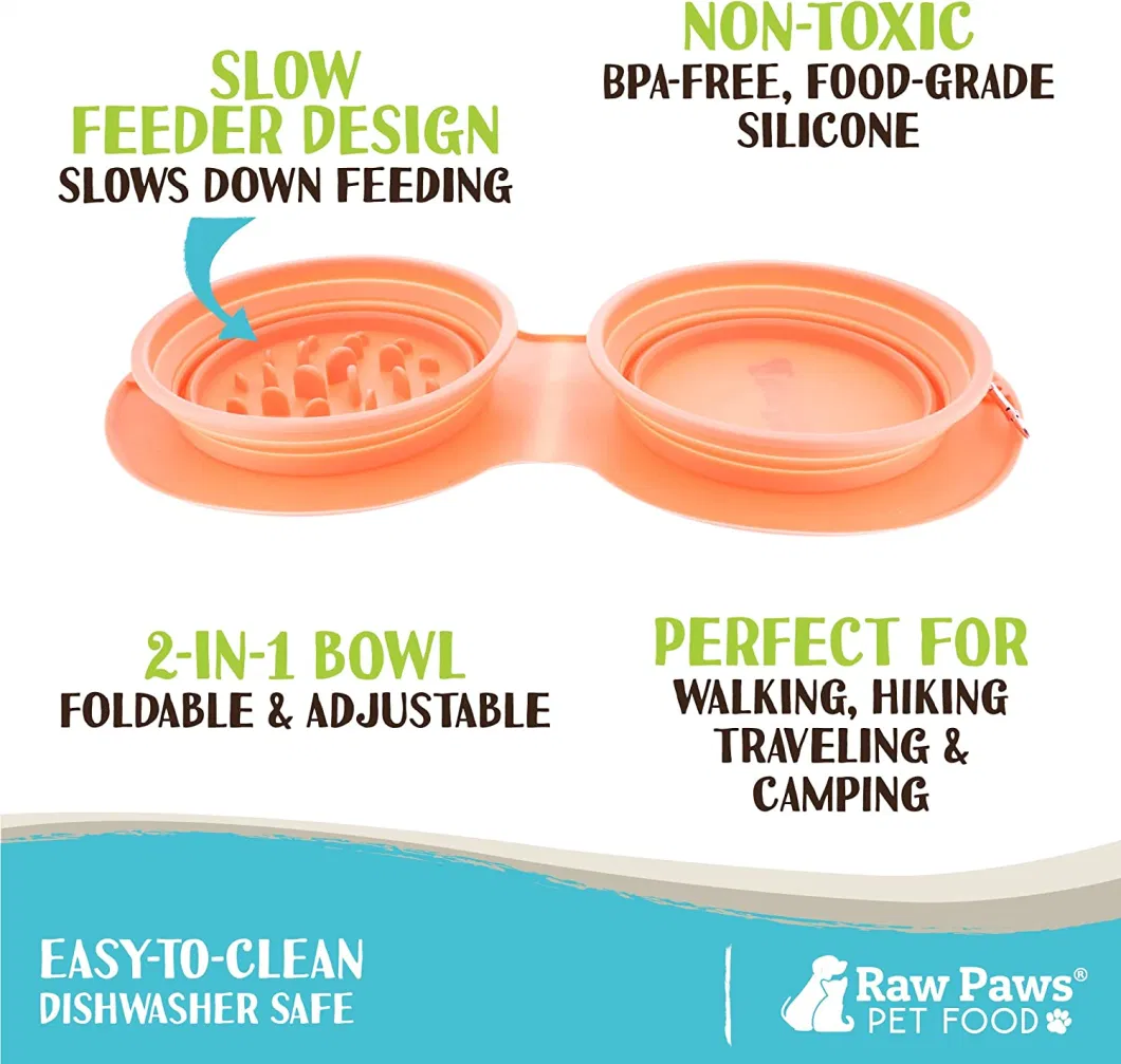 Shurui Silicone Portable Camping Collapsible Travel Bowls Pet Food Water Feeder Bowl