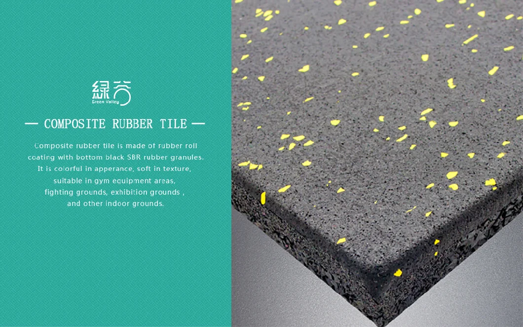 High Density EPDM&SBR Rubber Tiles Interlocking Gym Rubber Floor Mat and Recycled Rubber Mat