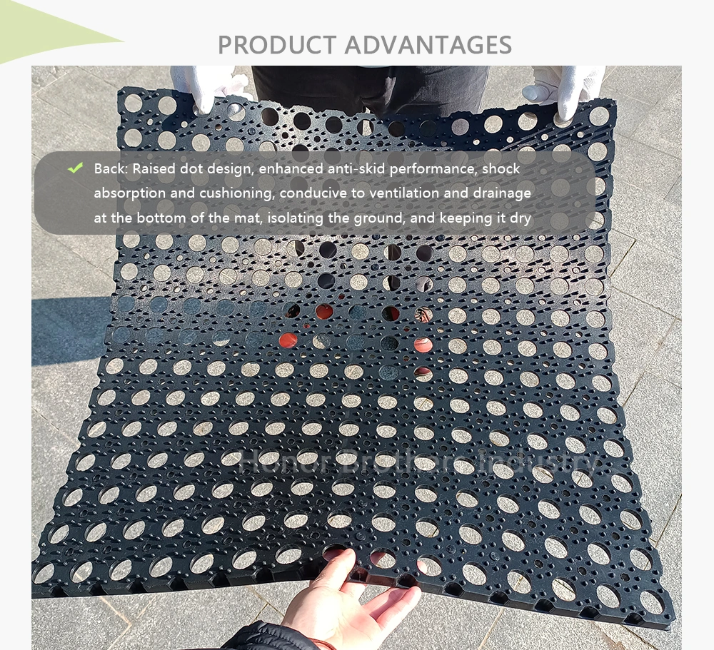 Wholesale Durable Porous Floor Grass Non-Slip Rubber Kitchen Floor Mat with Drainage Holes