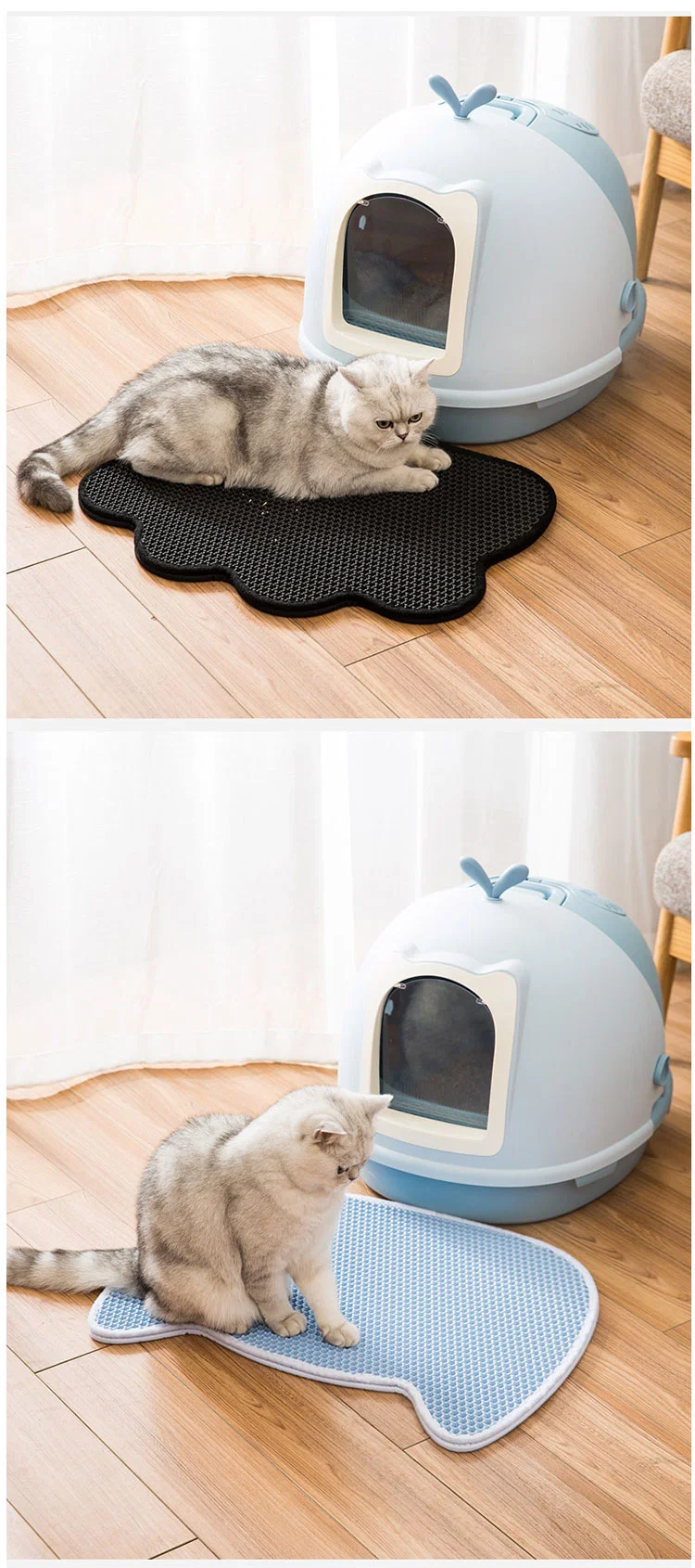 Black Detachable Hot Selling Litter Washable Premium Pet EVA Cat Sand Mat