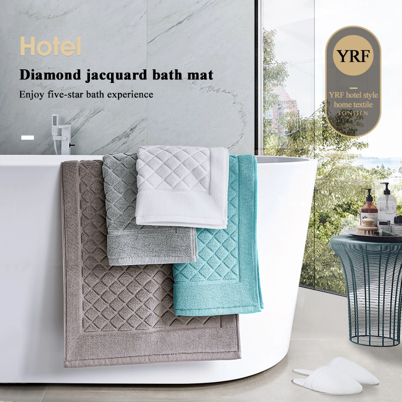 Hotel Supply Bath Mats White Thick 20 X 31 Inch Non-Slip Absorbent 100% China Cotton