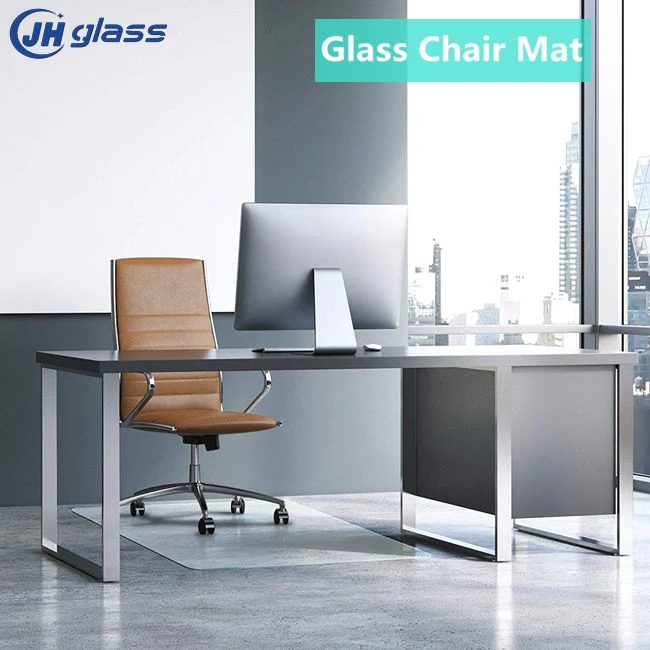 Polished Edge Clear Tempered Glass Furniture Board Chair Mat with Beveled Edge