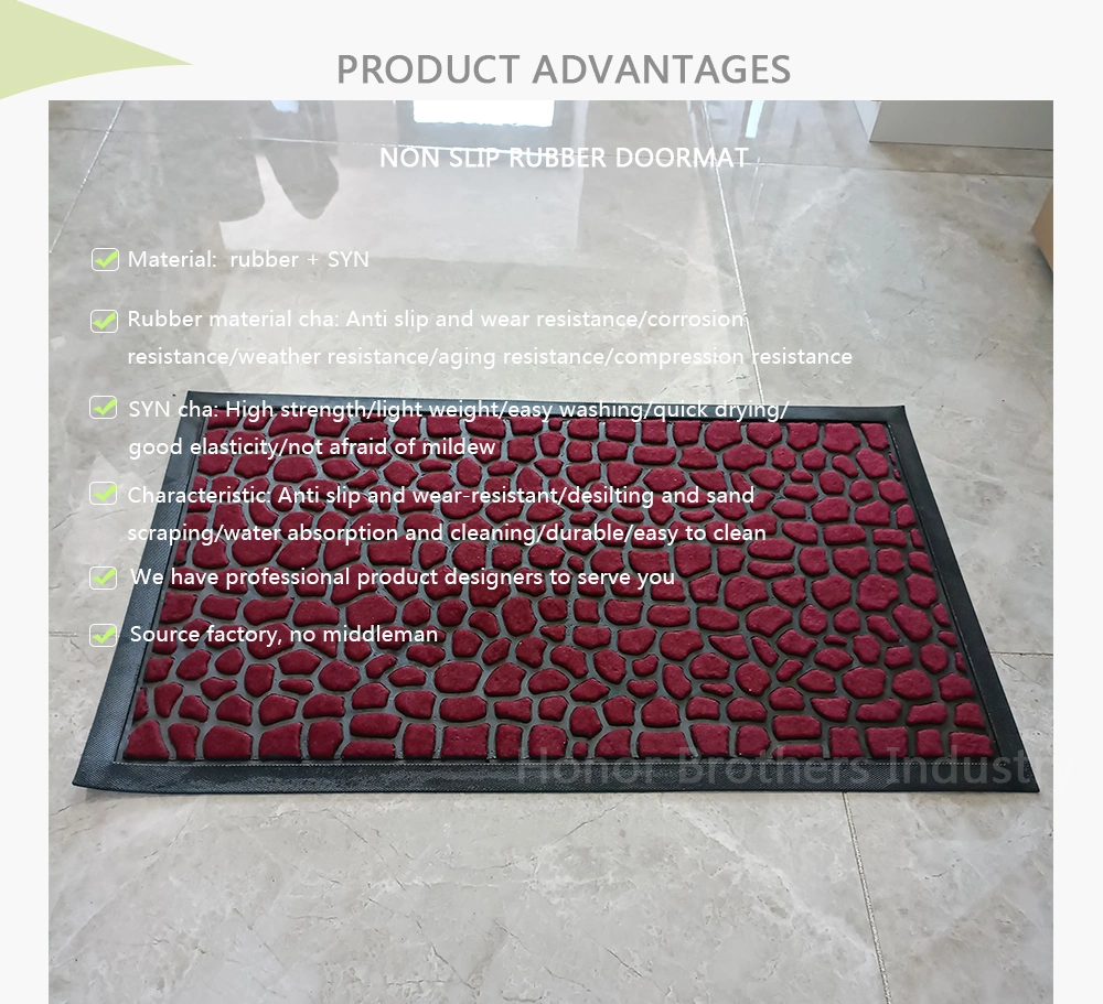 Washable Non-Slip Indoor Decorative Rubber Backed Entrance Welcome Matting Carpet Door Mat