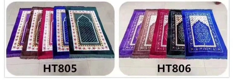 Wholesale Islamic Style Pray Mat for Muslim Women Printed Tassel Prayer Rugs and Carpet