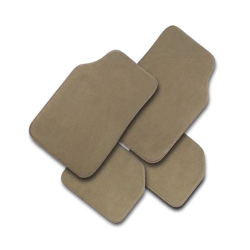 4 Pieces Carpet Beige Car Floor Mats Fits Most Cars, Suvs and Trucks