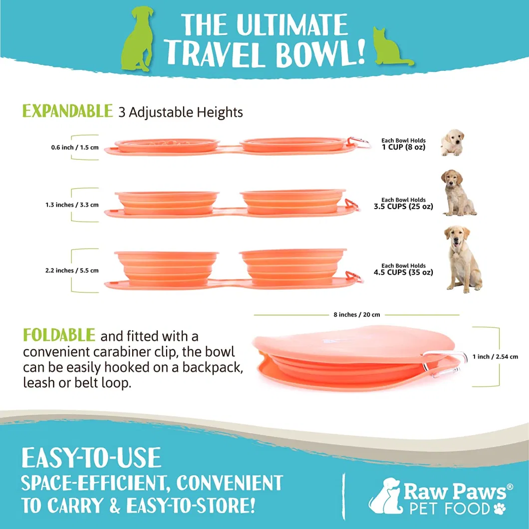 Shurui Silicone Portable Camping Collapsible Travel Bowls Pet Food Water Feeder Bowl