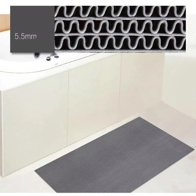 Anti-Slip Wear Resistance PVC S Mat for Bathroom Washable Indoor/Outdoor Low Profile Doormat with Custom Printed Logo